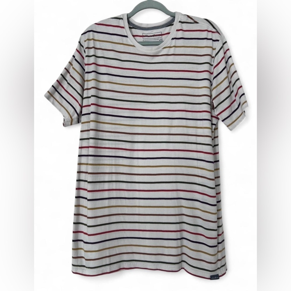 Eddie Bauer Men’s TL Short Sleeve Shirt Multicolor Stripe Legend Wash